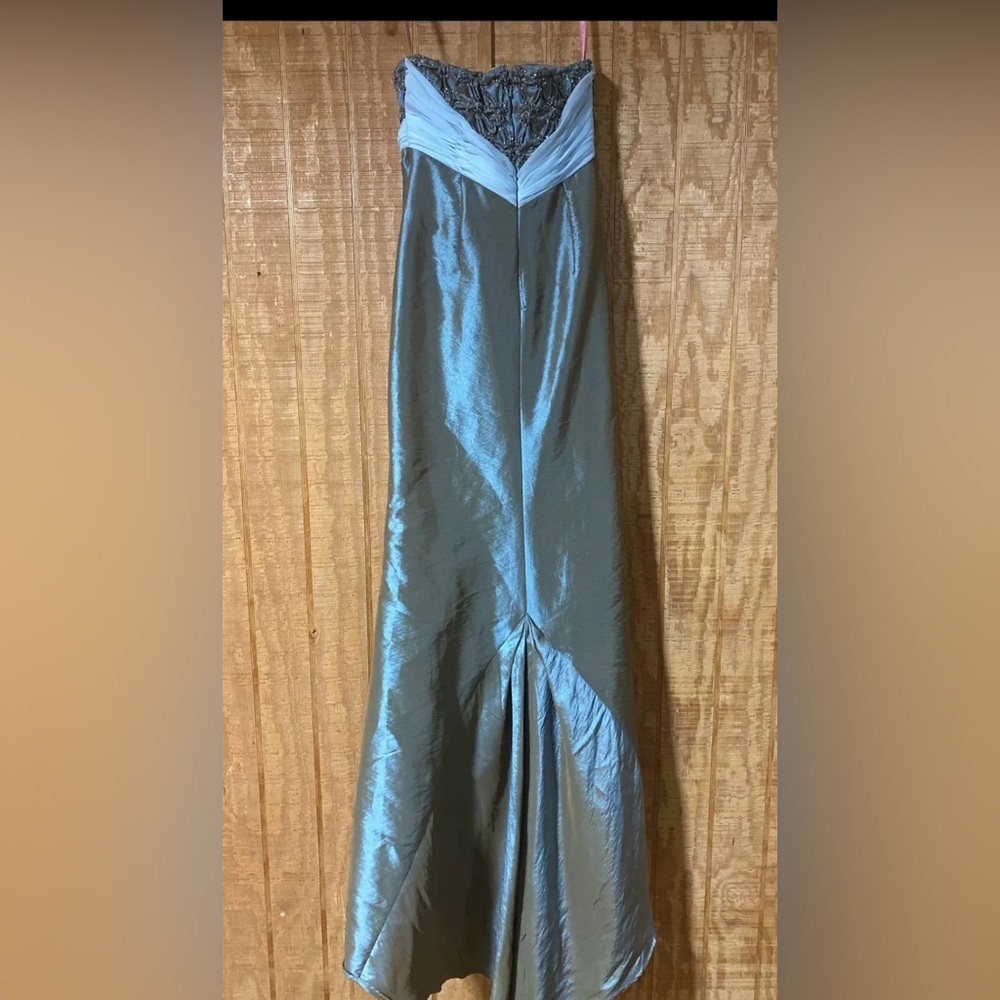 Flirt Prom Maggie Sottero P1112 Strapless Feminine Fit Flare Taffeta Gown size 8 - Picture 7 of 11
